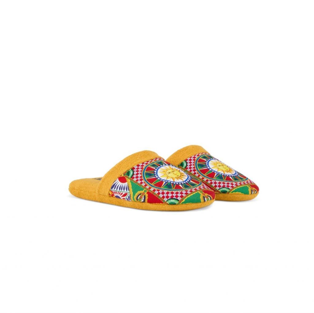 DOLCE & GABBANA SLIPPERS featuring CARRETTO SICILIANO-PRINT available at Lestyle Boutique Melbourne