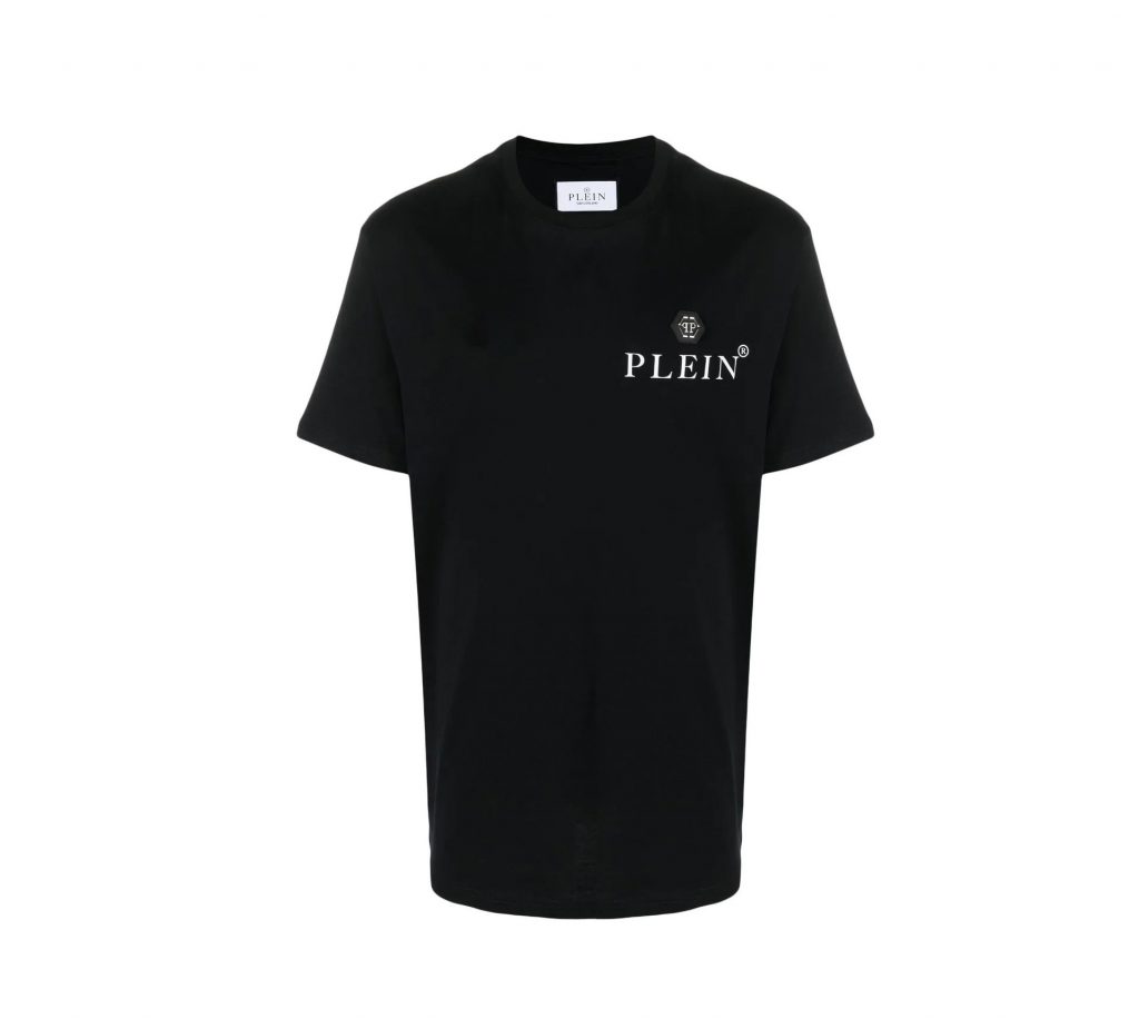 PHILIPP PLEIN T-SHIRT featuring logo plaque cotton available at Lestyle Boutique Melbourne