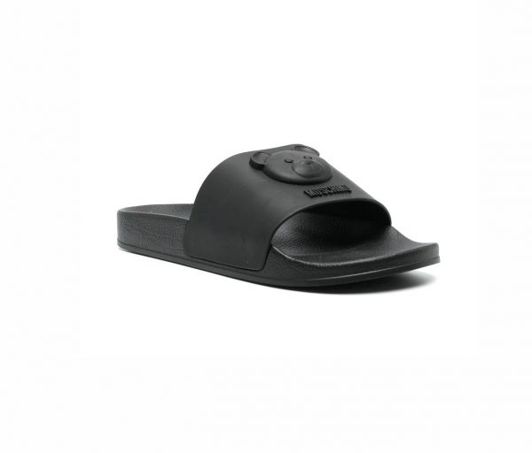Moschino Slides with teddy bear motif, crafted from premium materials, available at Lestyle Boutique Melbourne