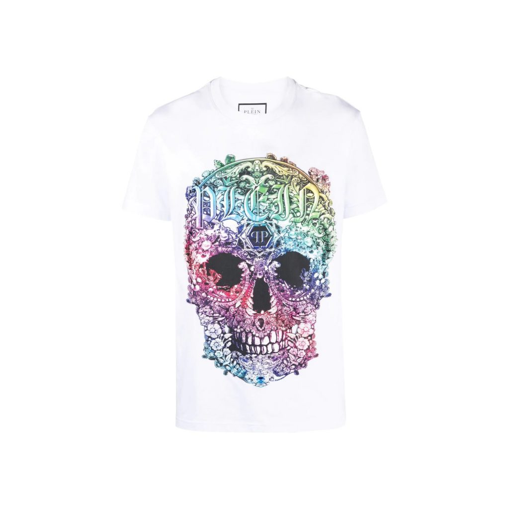 PHILIPP PLEIN BAROQUE SKULL SHORT-SLEEVE T-SHIRT featuring skull print available at Lestyle Boutique Melbourne