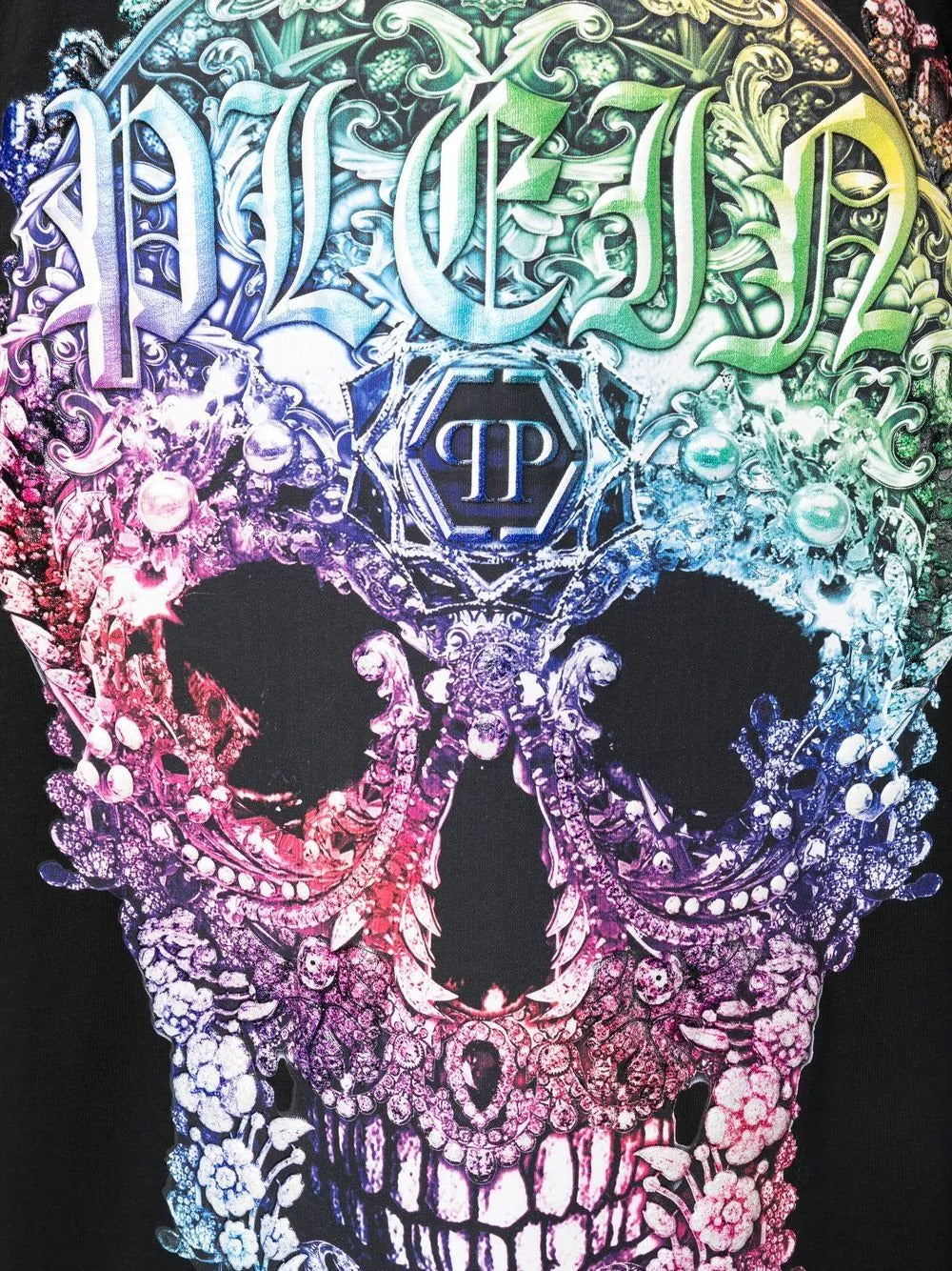PHILIPP PLEIN T-SHIRT featuring baroque skull embellishment available at Lestyle Boutique Melbourne