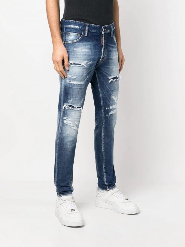 DSQUARED2 jeans with distressed effect, tapered fit, available at Lestyle Boutique Melbourne