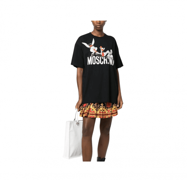 Moschino T-shirt featuring Bugs Bunny print, crafted from organic cotton, available at Lestyle Boutique Melbourne
