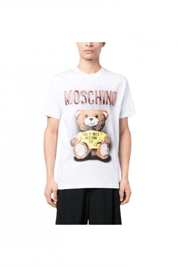 Moschino T-Shirt featuring signature Teddy Bear print, available at Lestyle Boutique Melbourne