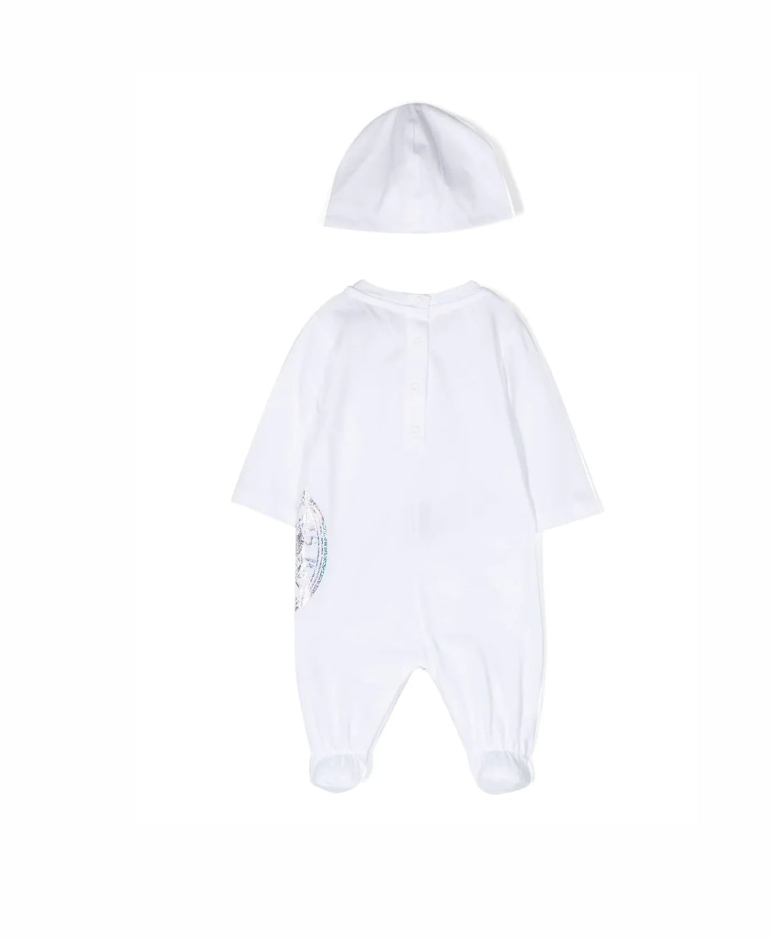 Luxurious Balmain kids white logo-print babygrow set crafted from premium cotton. This stylish outfit features a comfortable crew neck and long sleeves, perfect for your little one. The eye-catching logo print adds a designer touch, making it ideal for special occasions or everyday wear. Designed for infants, this set ensures both style and comfort, available at Lestyle Boutique Melbourne.