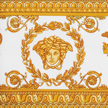 Medusa Baroque pattern cotton face mask with gold accents, featuring a luxurious Medusa design for stylish protection, perfect for hay fever and pollen season - Lestyle Boutique Melbourne