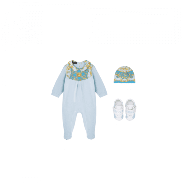 Versace Kids Body (Set of Two) featuring Barocco-print cotton, available at Lestyle Boutique Melbourne