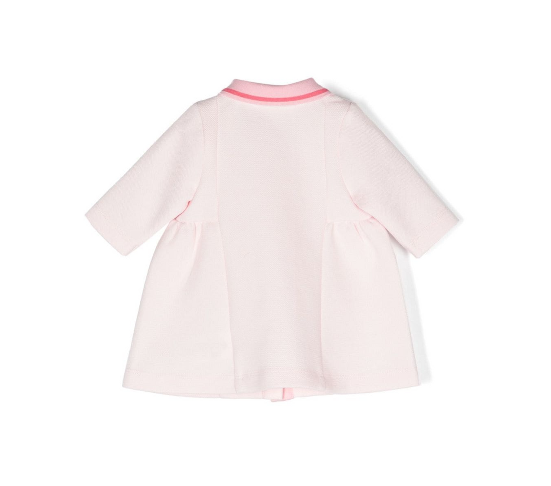 BOSS kidswear polo dress in light pink, crafted from a premium cotton blend with a piqué weave. This stylish dress features an embroidered logo at the chest and a classic polo collar, ensuring a chic yet comfortable fit for young girls. The short sleeves and straight hem add a playful touch, making it perfect for casual outings or special occasions. Designed for quality and style, this luxury piece is a must-have for any fashionable child's wardrobe, available at Lestyle Boutique Melbourne.