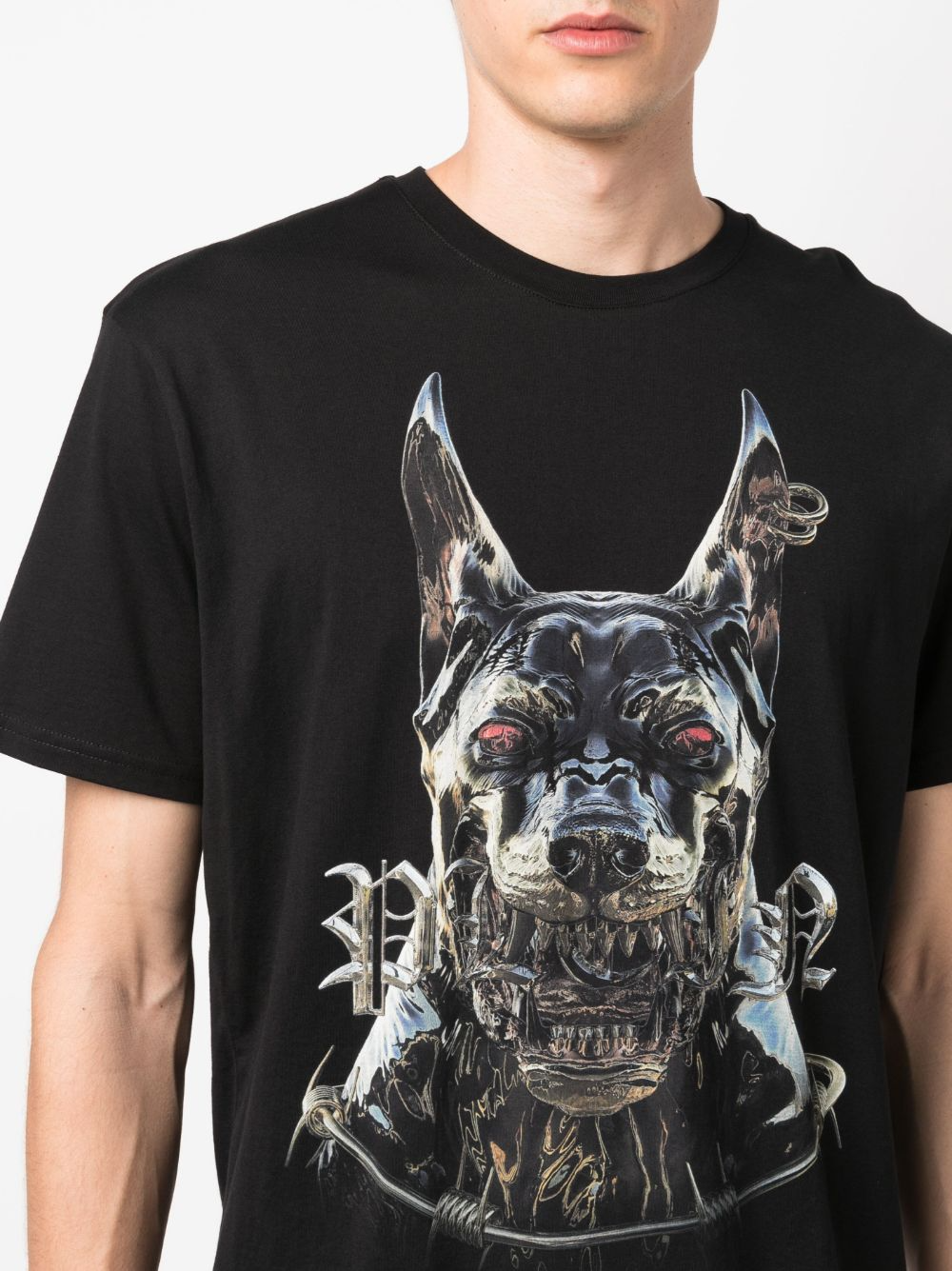 PHILIPP PLEIN T-SHIRT featuring dog print available at Lestyle Boutique Melbourne