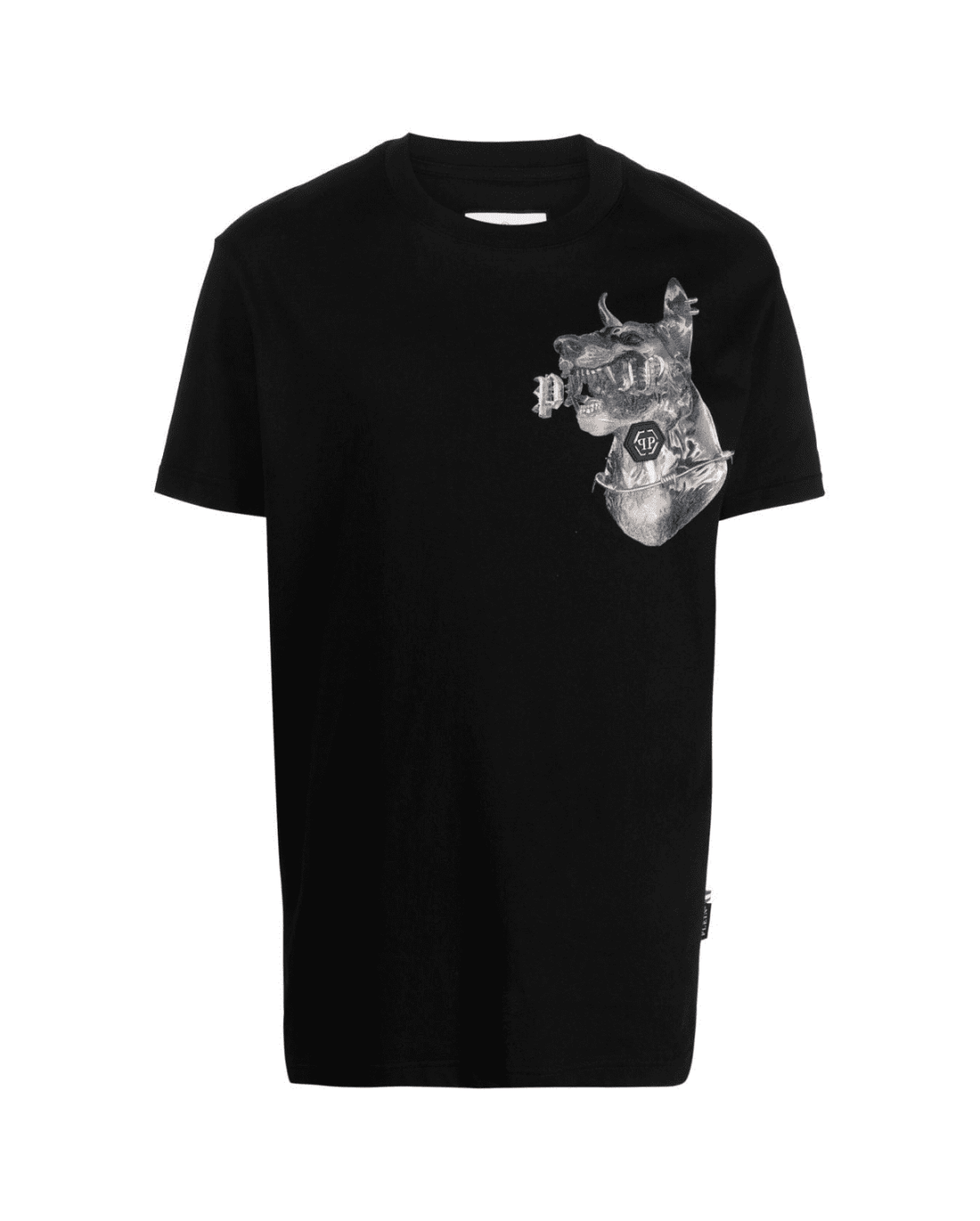 PHILIPP PLEIN graphic-print cotton T-shirt featuring monogram print available at Lestyle Boutique Melbourne