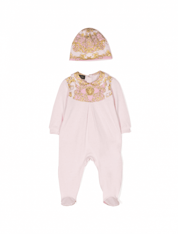 VERSACE KIDS BABYGROW SET featuring Barocco print available at Lestyle Boutique Melbourne