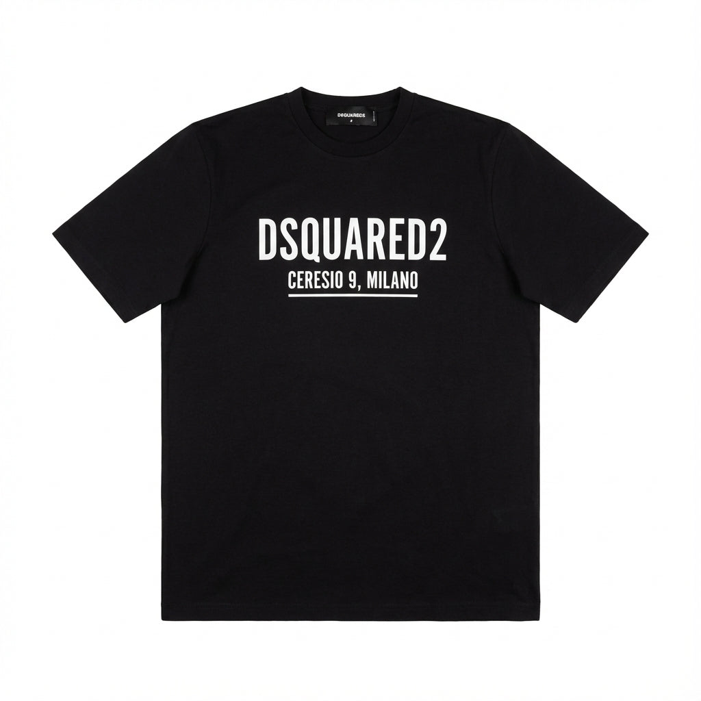 DSQUARED2 T-shirt featuring bold white logo available at Lestyle Boutique Melbourne