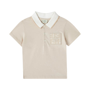 Fendi Kids white logo patch polo shirt, available at Lestyle Boutique Melbourne. A stylish and comfortable choice for casual wear.
