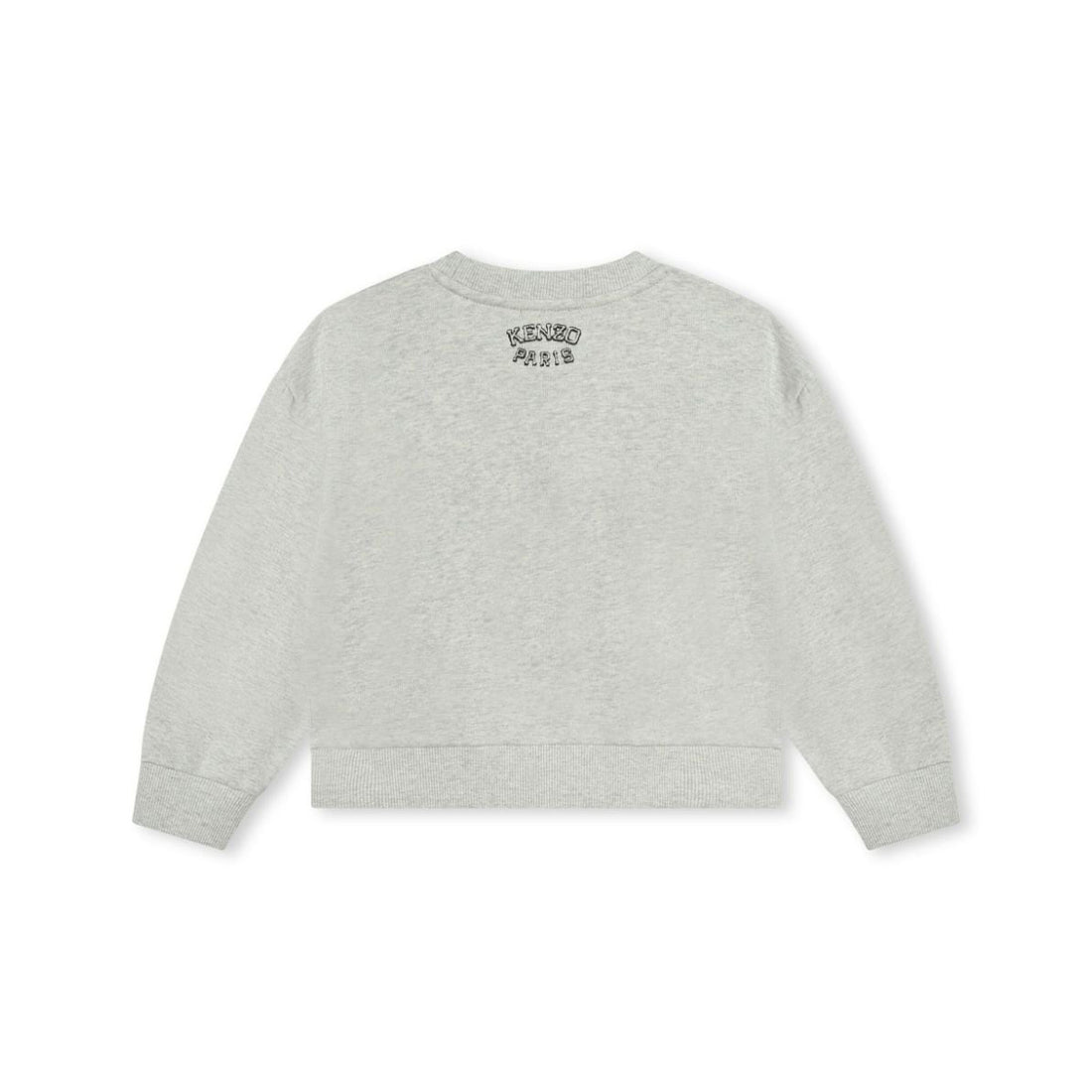Kenzo Kids light grey sweatshirt featuring an embroidered Tiger motif, available at Lestyle Boutique. Perfect for a stylish and casual look.