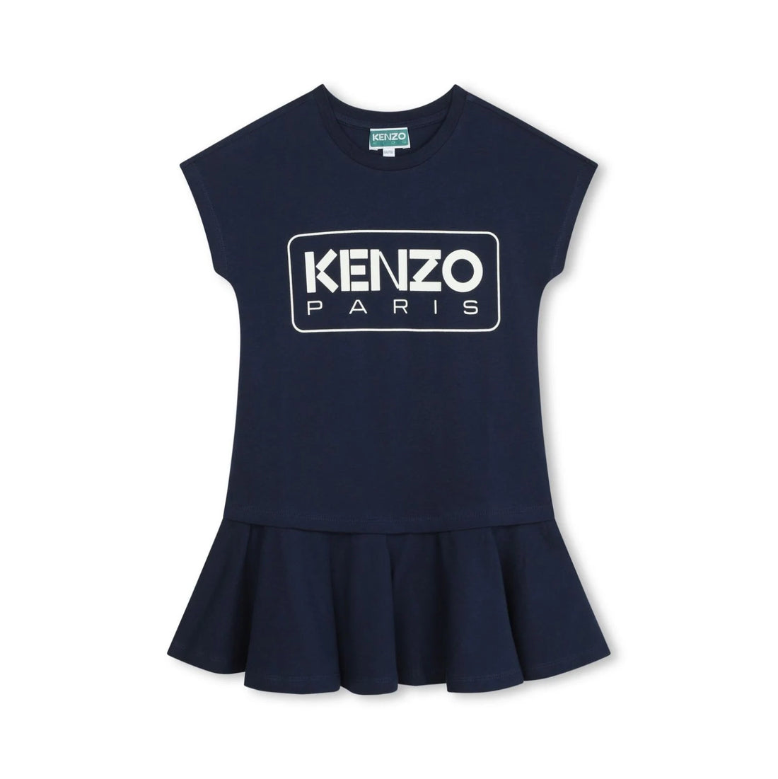 Kenzo Kids navy minidress with bold logo print, available at Lestyle Boutique, perfect for a chic casual look.