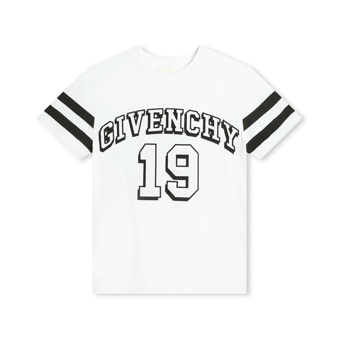 Givenchy Kids logo-embroidered organic cotton T-shirt in white with sporty style, available at Lestyle Boutique Melbourne.