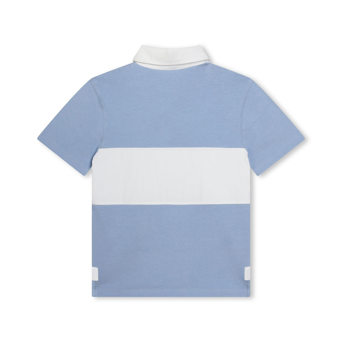 Blue and white Givenchy Kids two-tone polo shirt with an embroidered logo, available at Lestyle Boutique Melbourne.