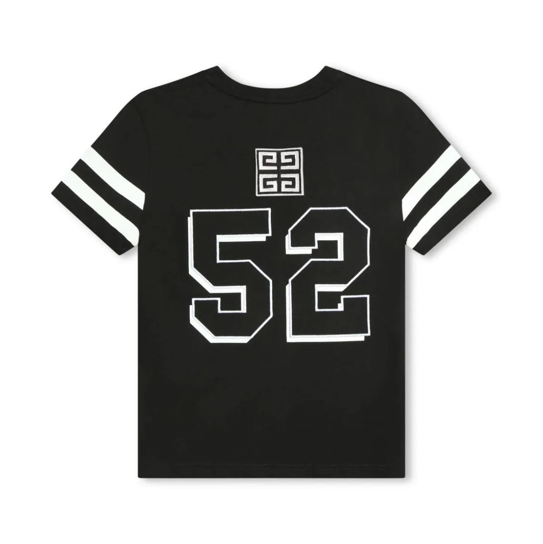 Givenchy Kids logo-embroidered organic cotton T-shirt in black with varsity style, available at Lestyle Boutique Melbourne.