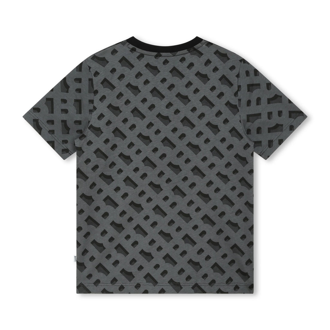 BOSS Kids black and grey monogram jacquard cotton T-shirt, available at Lestyle Boutique Melbourne.