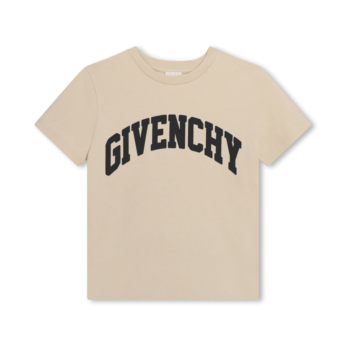 Givenchy Kids logo-print cotton T-shirt in beige with contrasting black logo, available at Lestyle Boutique Melbourne.