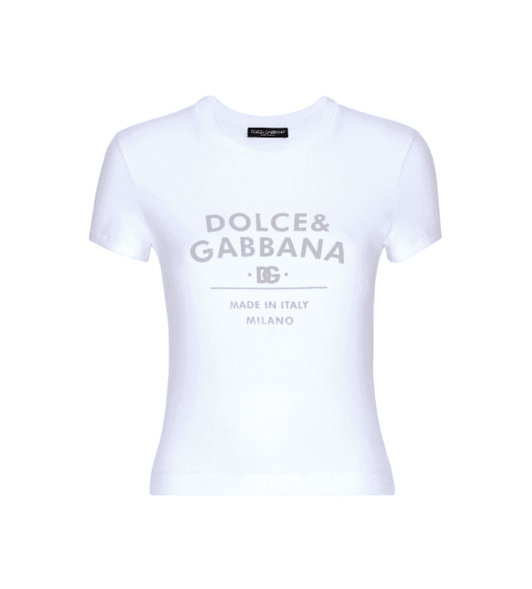 Dolce & Gabbana T-Shirt with logo print, crafted from cotton blend, available at Lestyle Boutique Melbourne