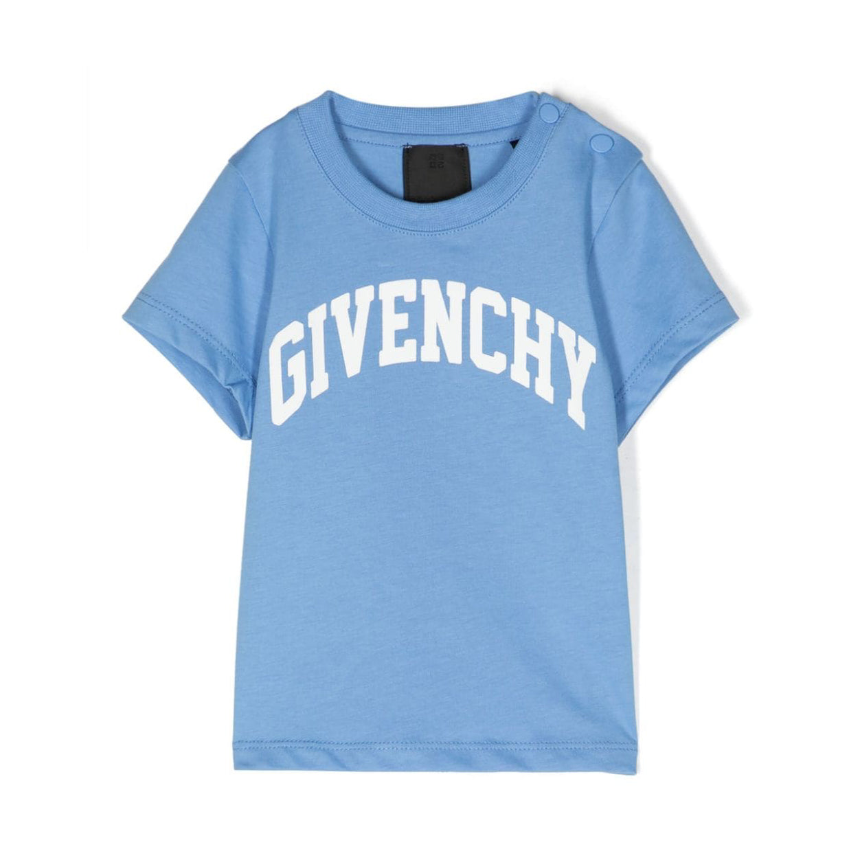 Givenchy Kids light blue T-shirt with a white logo, available at Lestyle Boutique.