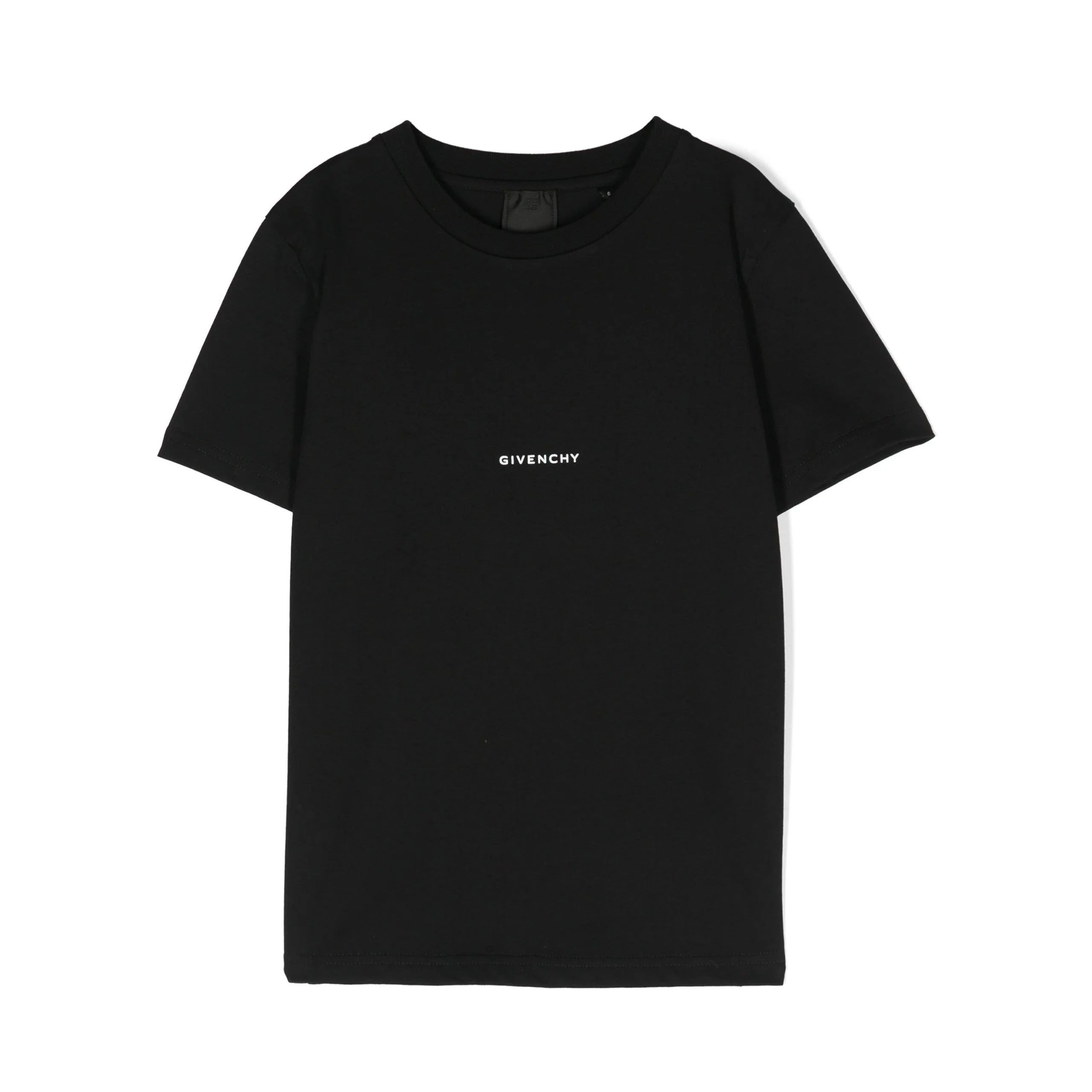 Givenchy Kids logo-print cotton T-shirt in black with a minimalist logo, available at Lestyle Boutique Melbourne.