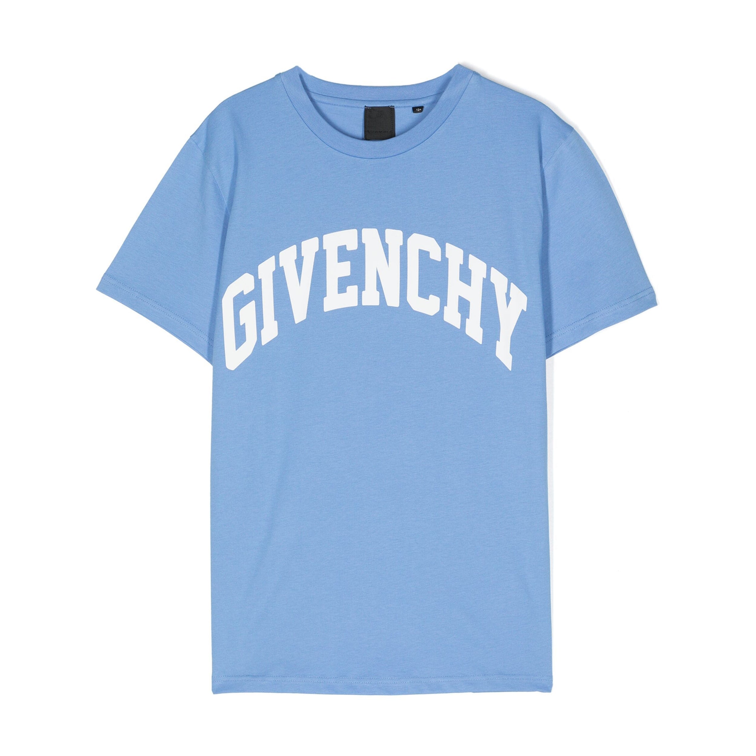 Givenchy Kids logo-stamp cotton T-shirt in cornflower blue, available at Lestyle Boutique Melbourne.