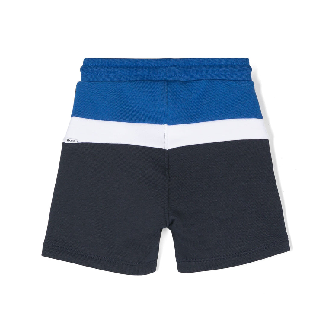 BOSS Kidswear logo-print track shorts with a colour-block design, available at Lestyle Boutique.