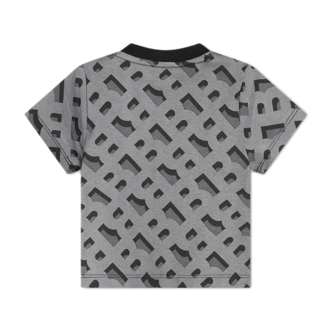 BOSS Kidswear grey monogram logo-print T-shirt, available at Lestyle Boutique.