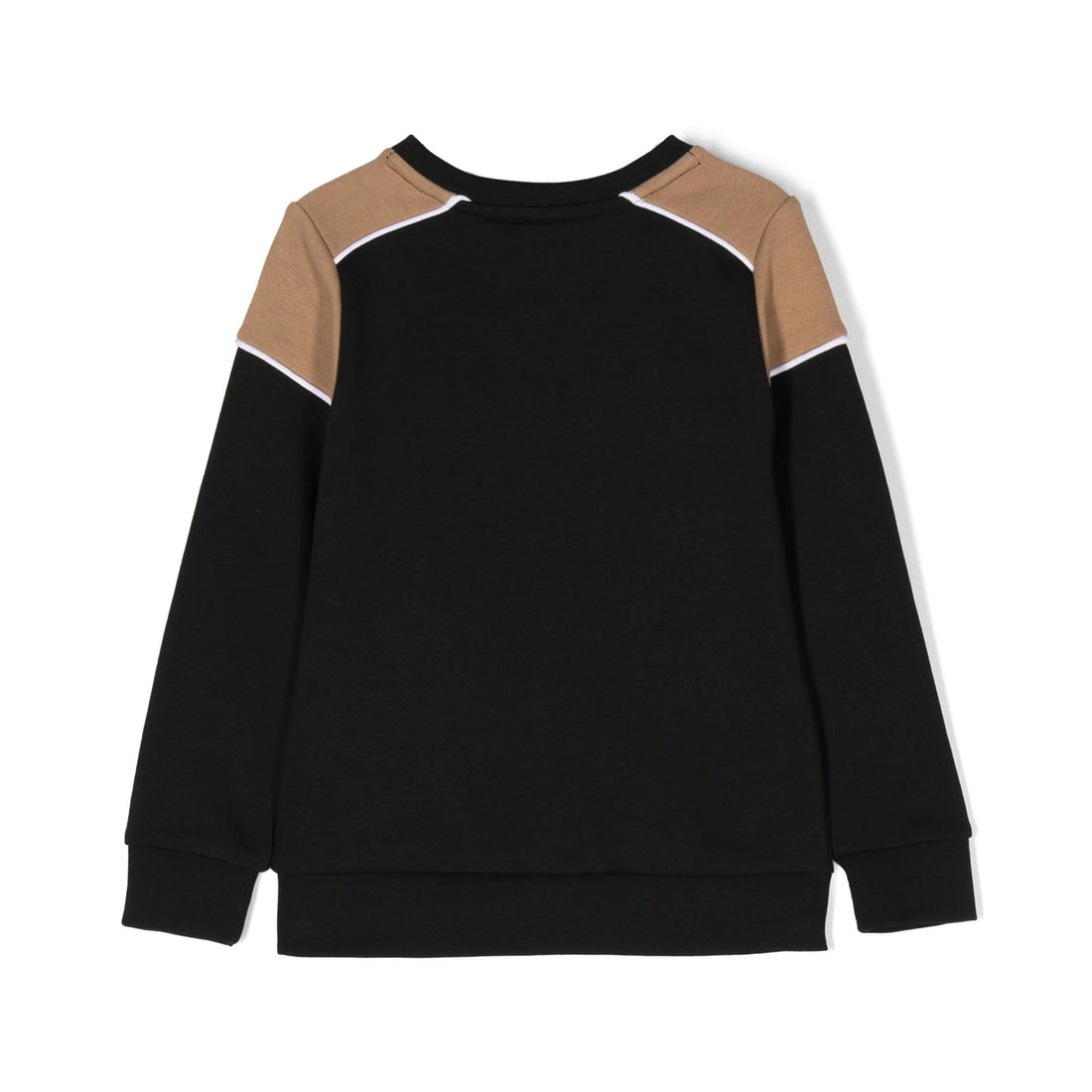 BOSS Kids black and brown raised logo sweatshirt, available at Lestyle Boutique Melbourne.