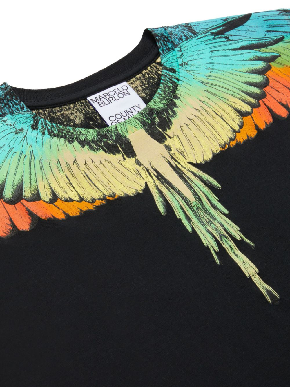 MARCELO BURLON COUNTY OF MILAN ICON WINGS T-SHIRT - BLACK/MULTICOLOUR | Lestyle Boutique Melbourne
