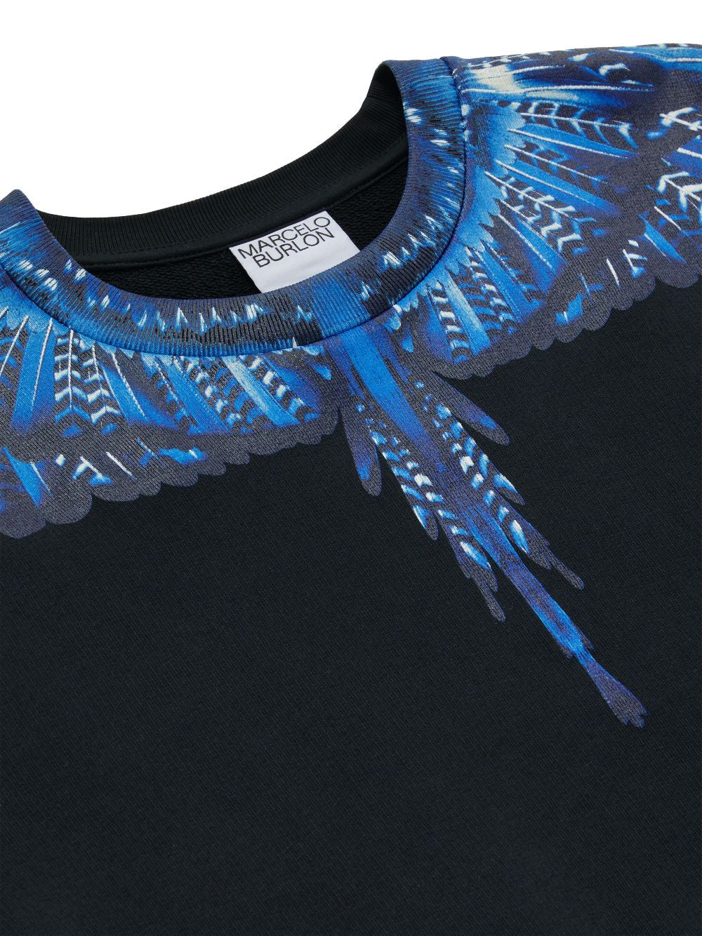Marcelo Burlon County of Milan Grizzly Wings Sweatshirt in Black/Blue available at Lestyle Boutique Melbourne.