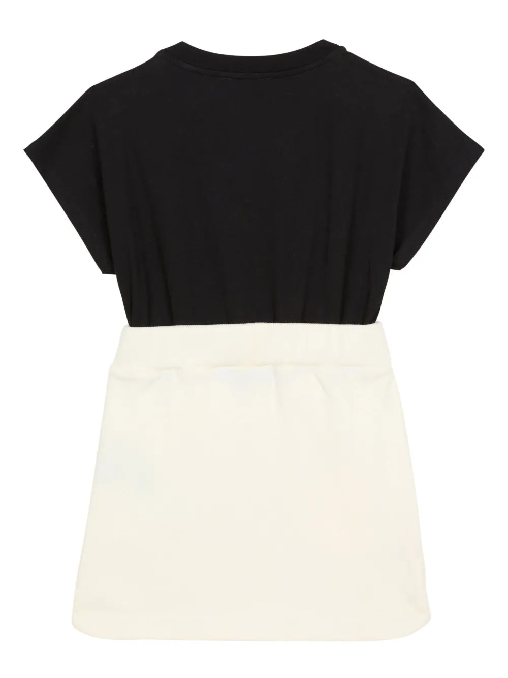Balmain Kids panelled cotton dress featuring logo print to the front available at Lestyle Boutique Melbourne