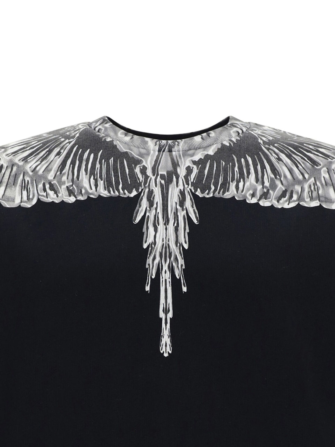 Marcelo Burlon County of Milan black sweatshirt with grey Wings print, crafted from 100% cotton, available at Lestyle Boutique Melbourne.