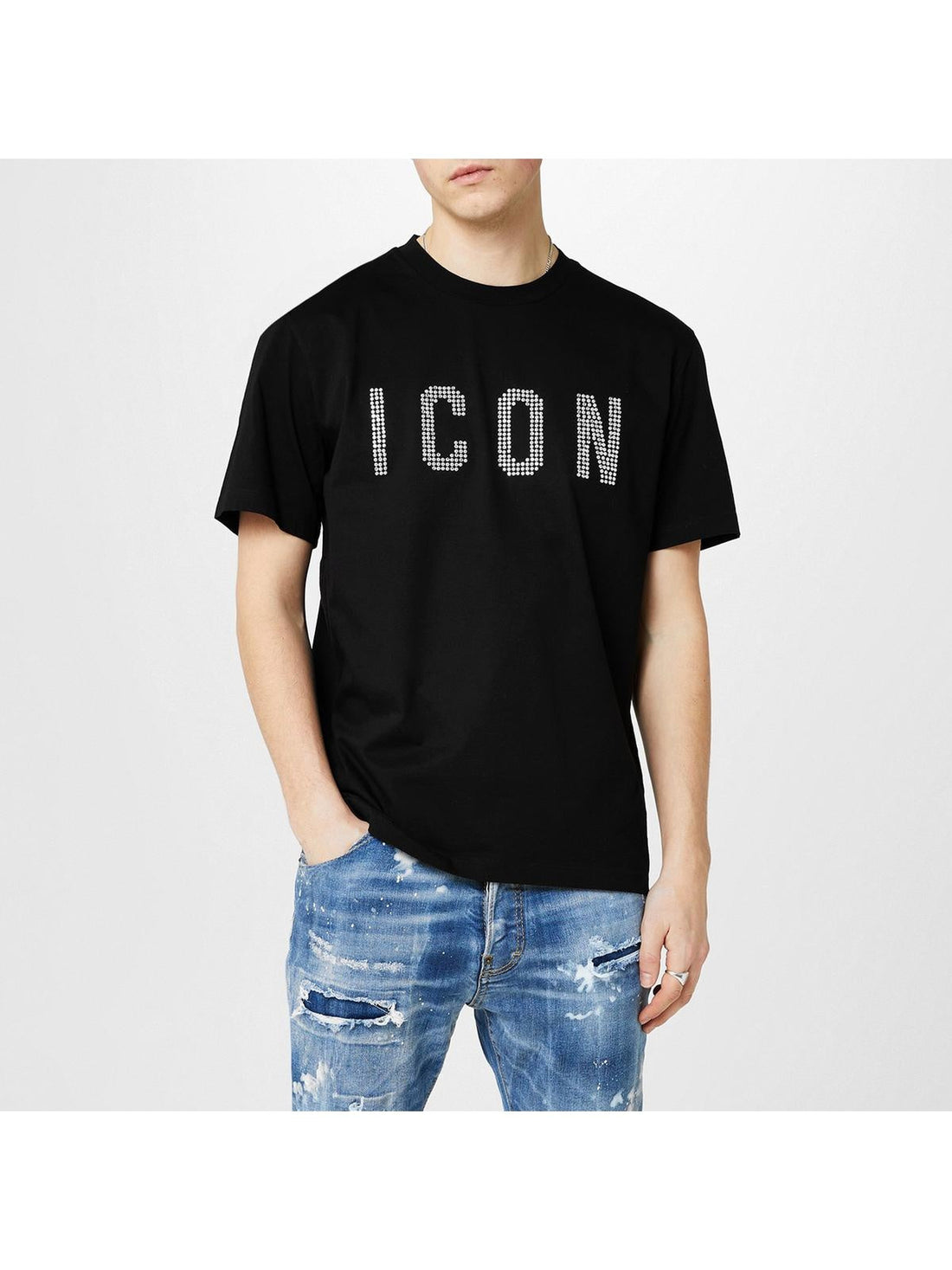 DSQUARED2 T-Shirt featuring ICON rhinestone lettering available at Lestyle Boutique Melbourne