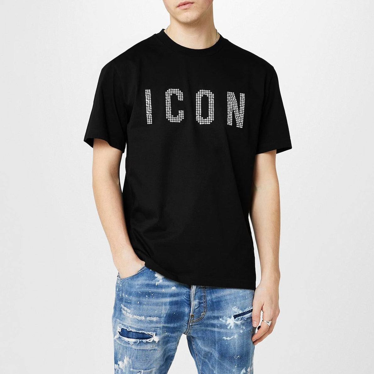 DSQUARED2 T-Shirt featuring ICON rhinestone lettering available at Lestyle Boutique Melbourne