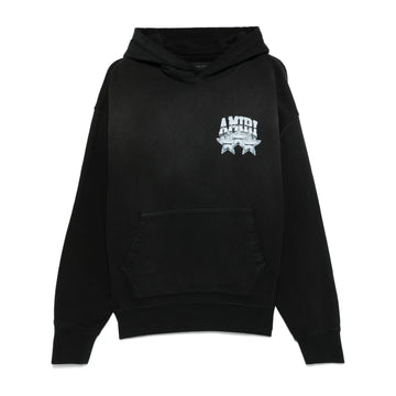 Amiri black Championship hoodie with front logo print, available at Lestyle Boutique Melbourne.