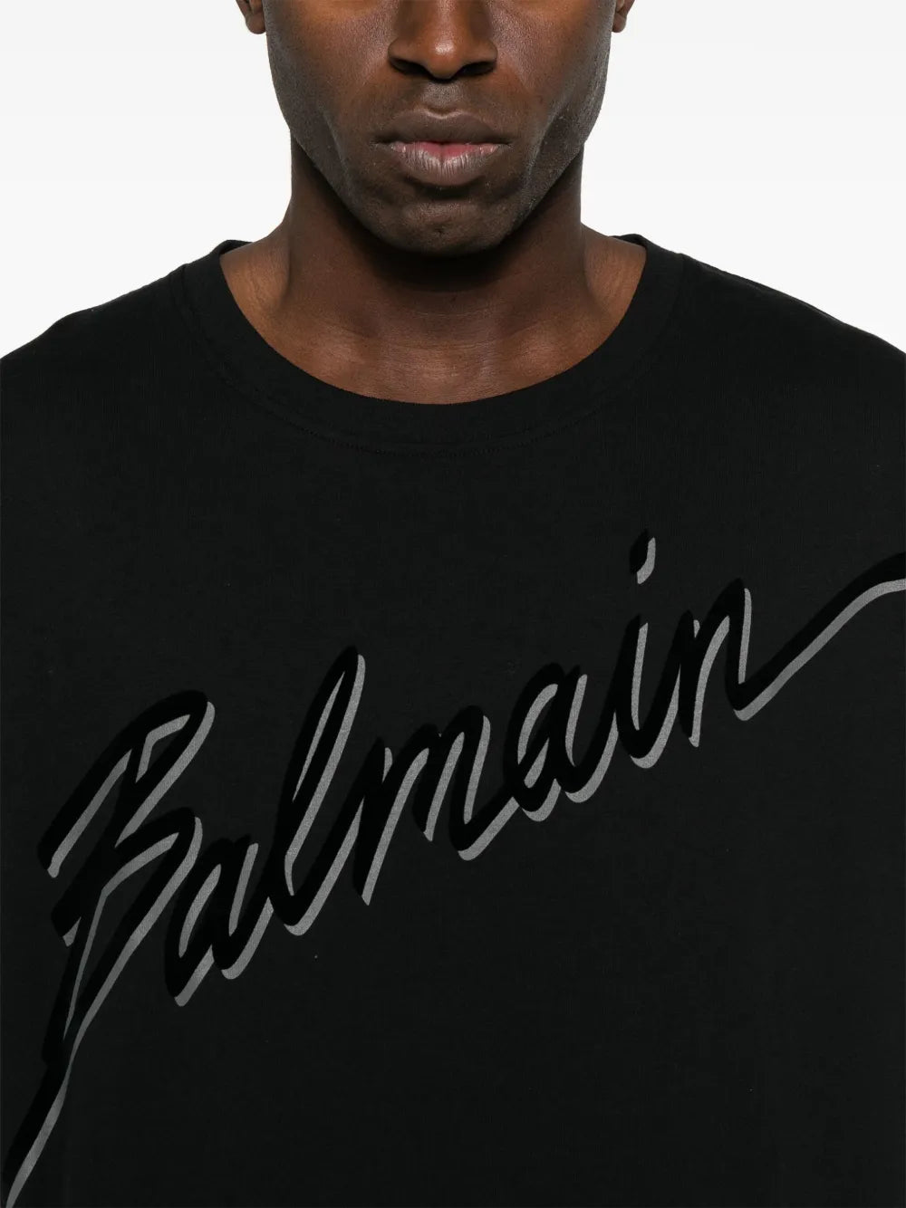 BALMAIN T-SHIRT featuring script logo available at Lestyle Boutique Melbourne