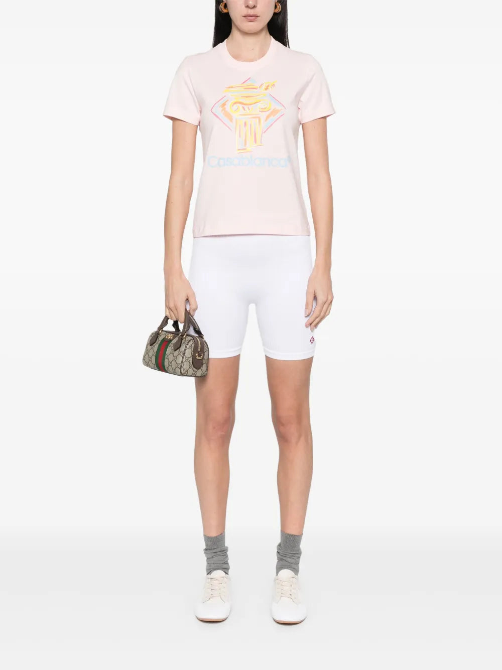 Casablanca T-shirt featuring diamond column printed available at Lestyle Boutique Melbourne