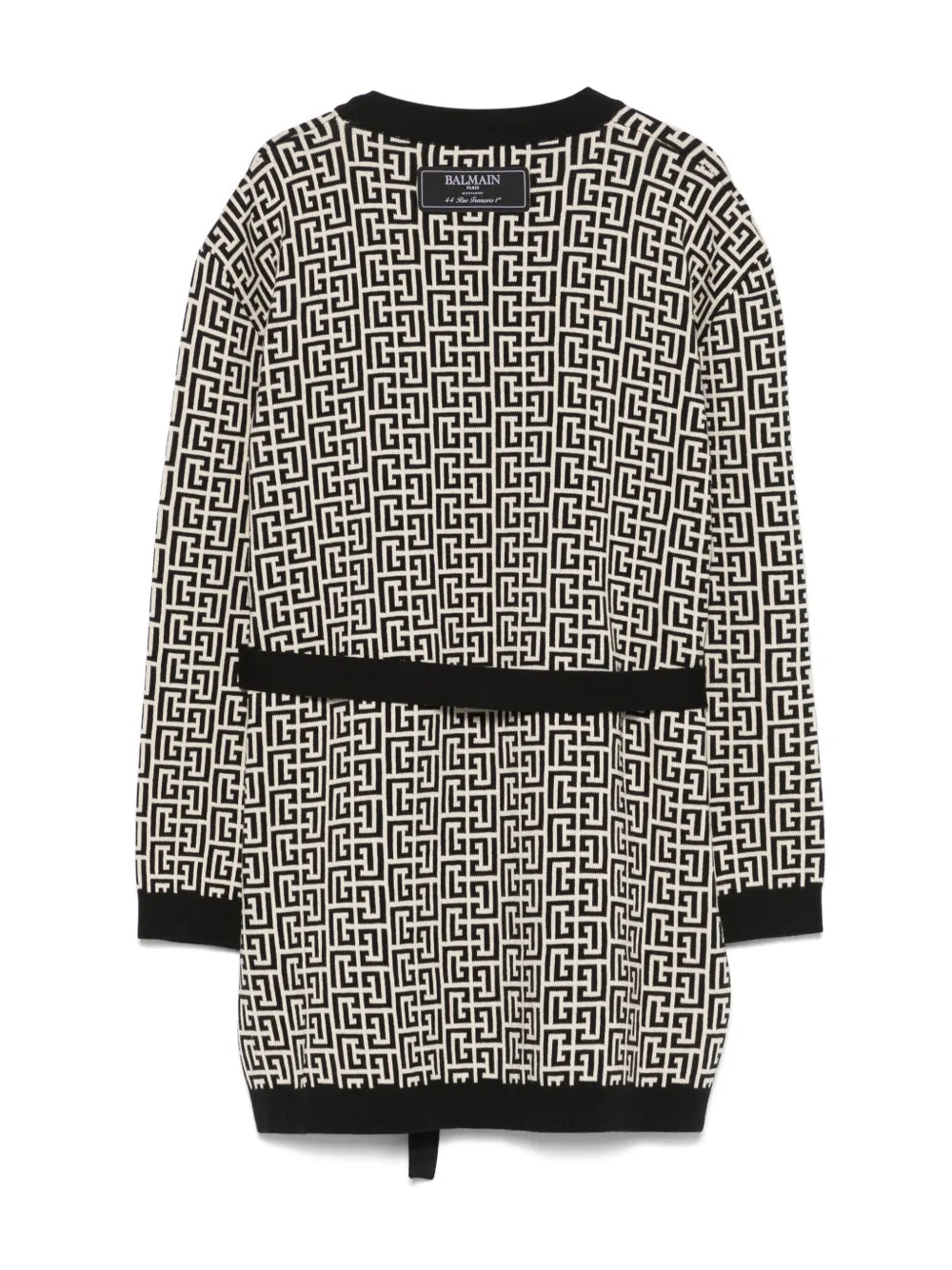 Balmain coat featuring monogram-jacquard pattern available at Lestyle Boutique Melbourne