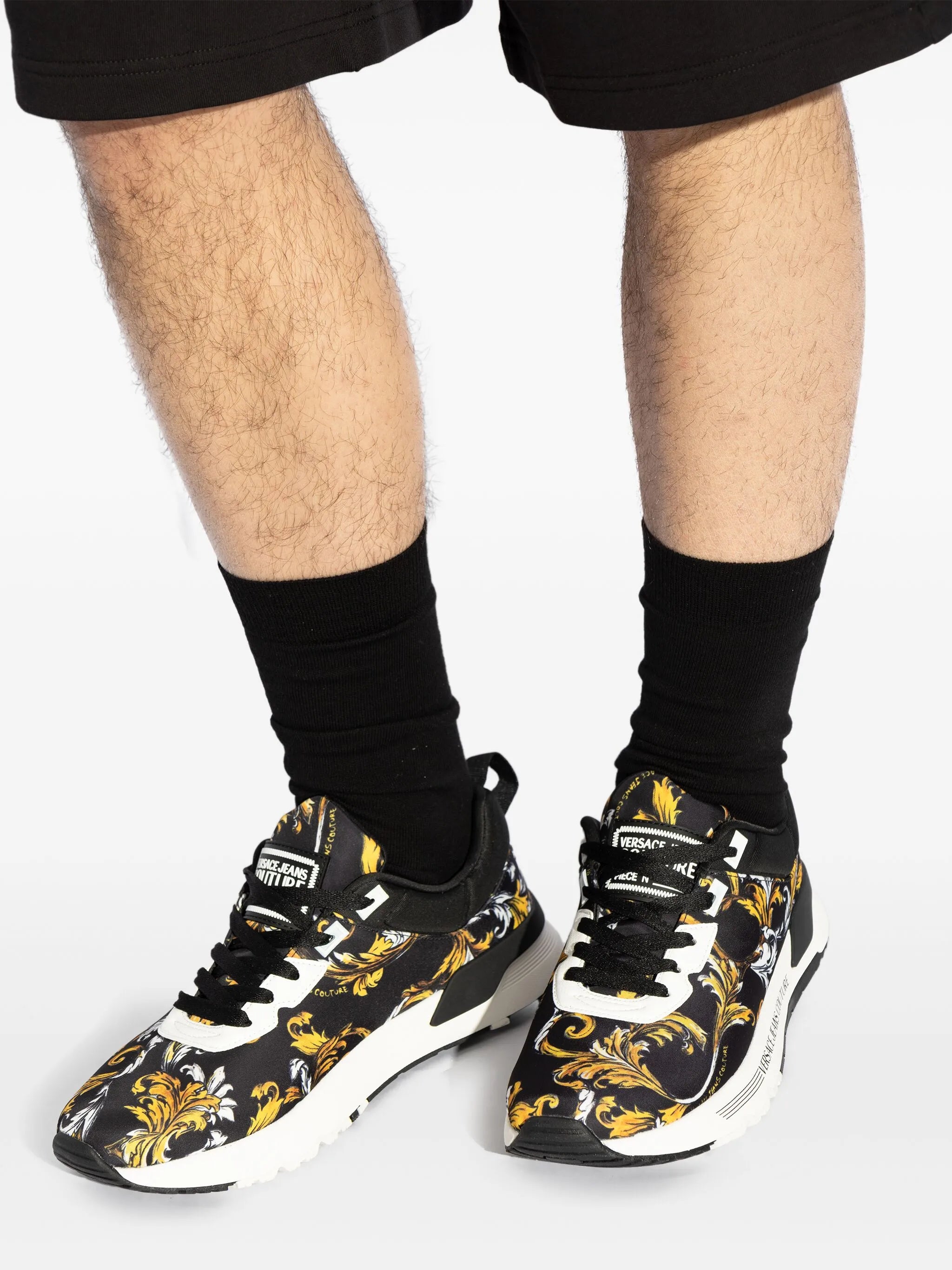 Versace Jeans Couture sneakers featuring baroque gold pattern available at Lestyle Boutique Melbourne