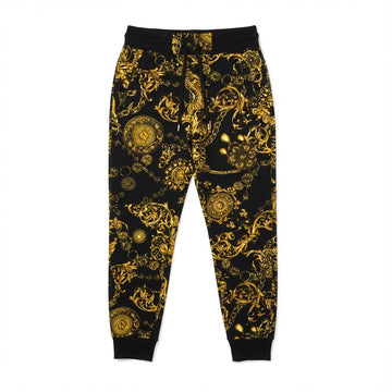 Versace Jeans Couture pants with gold baroque print available at Lestyle Boutique Melbourne