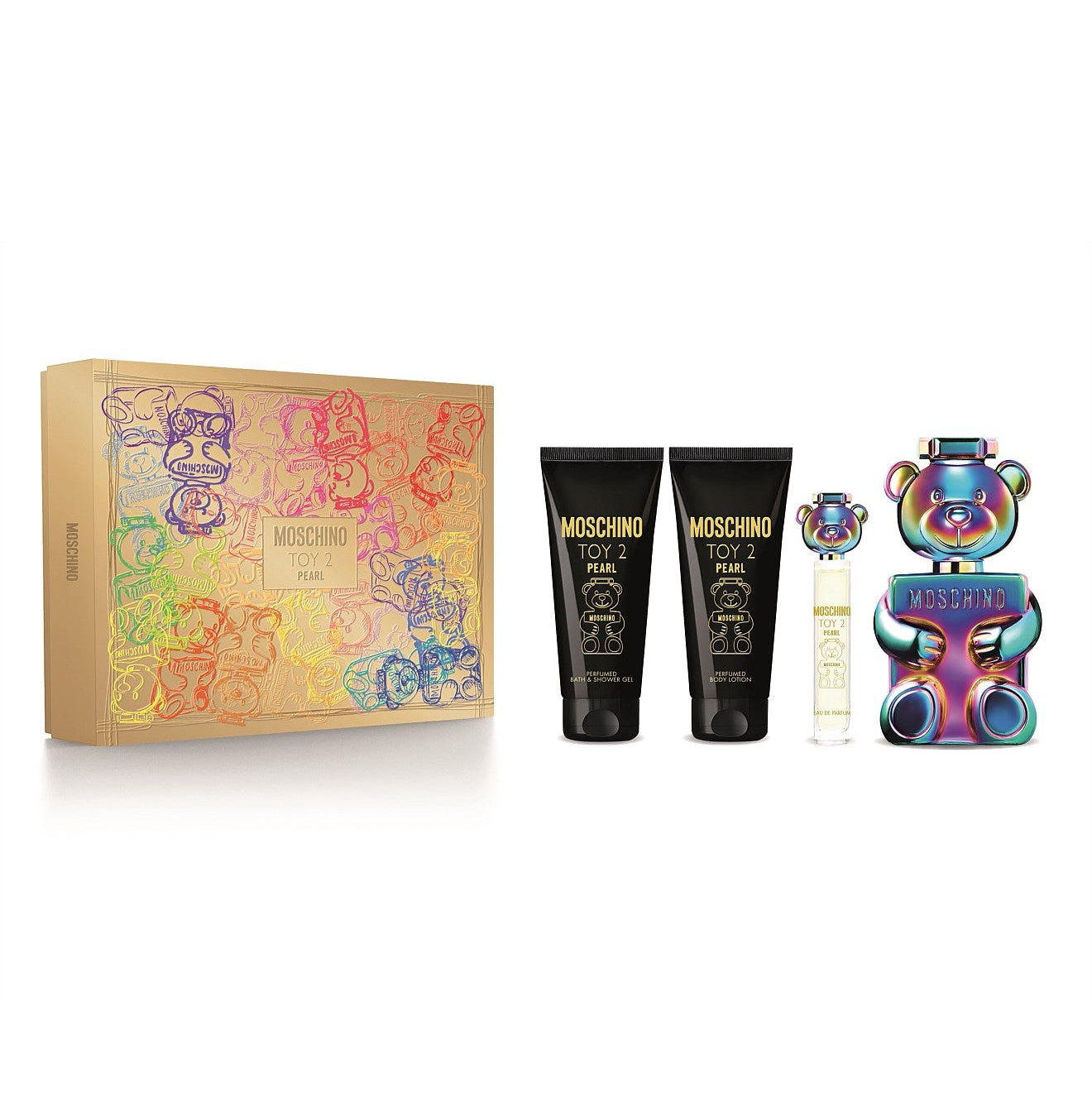 Moschino Toy 2 Pearl gift set featuring floral woody musk fragrance available at Lestyle Boutique Melbourne