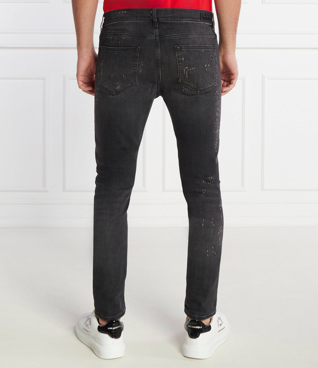 Karl Lagerfeld jeans featuring paint splatter detailing available at Lestyle Boutique Melbourne