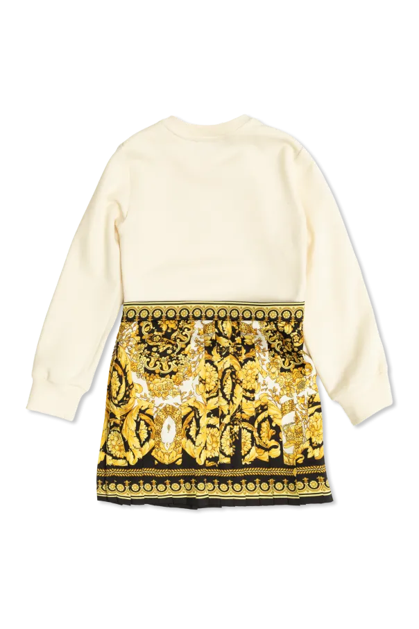 Versace Kids dress with pleated skirt, elegant design. Available at Lestyle Boutique Melbourne