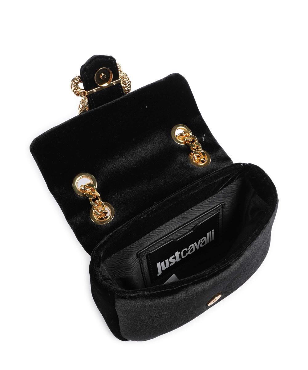 Just Cavalli shoulder bag featuring velvet fabric and gold-tone hardware, available at Lestyle Boutique Melbourne