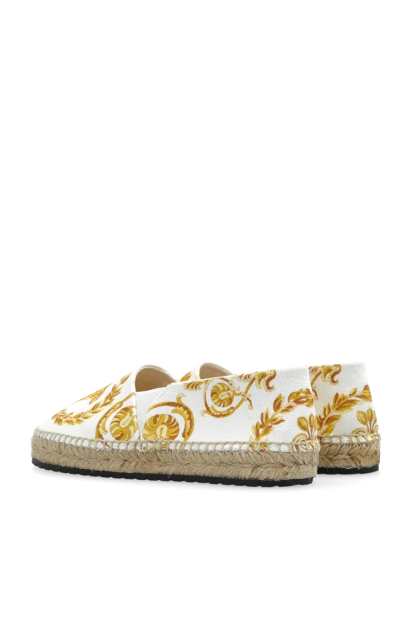 VERSACE KIDS ESPADRILLES featuring white and gold Barocco pattern available at Lestyle Boutique Melbourne