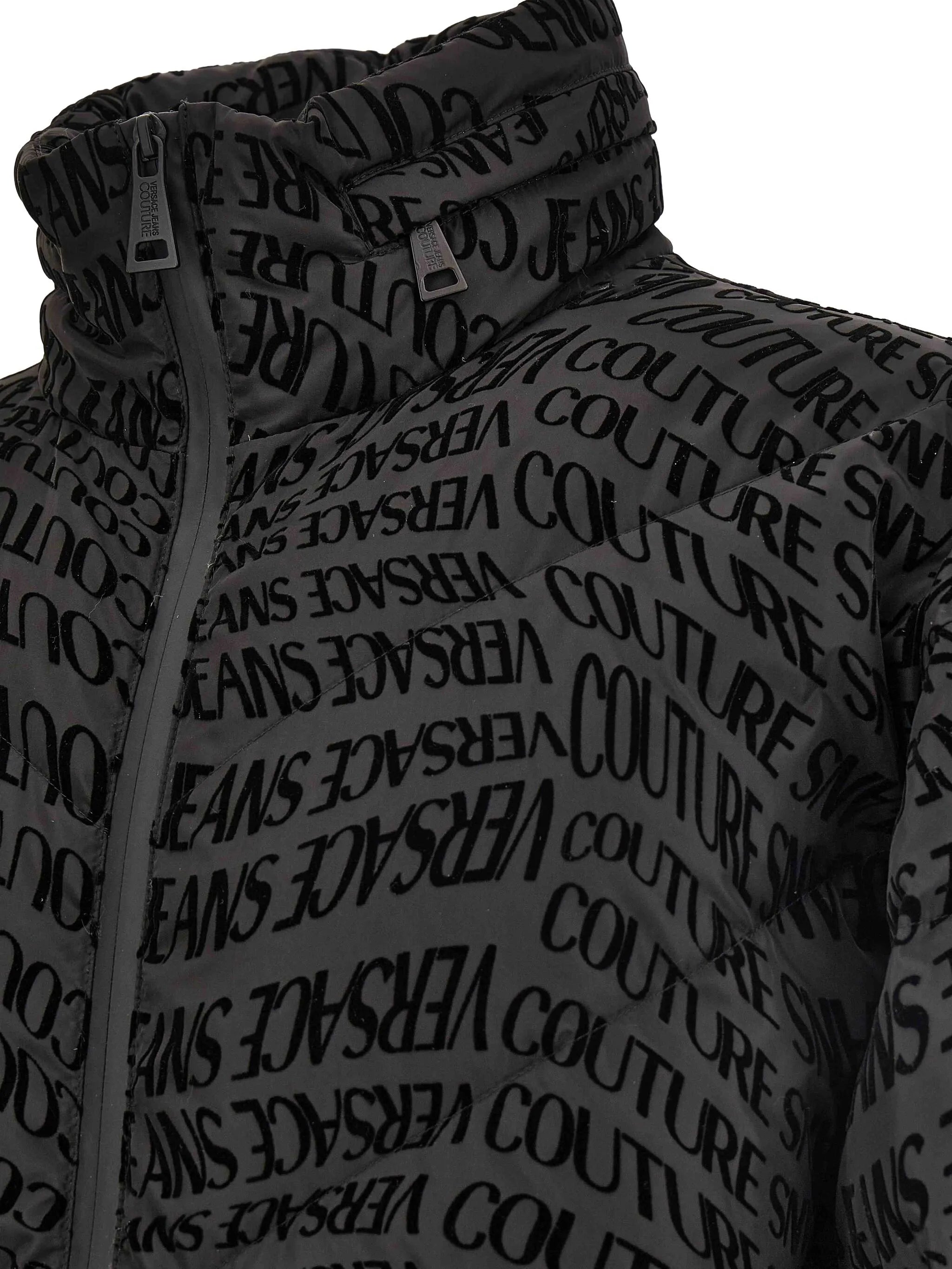 Versace Jeans Couture logo-print puffer jacket featuring all-over logo print available at Lestyle Boutique Melbourne