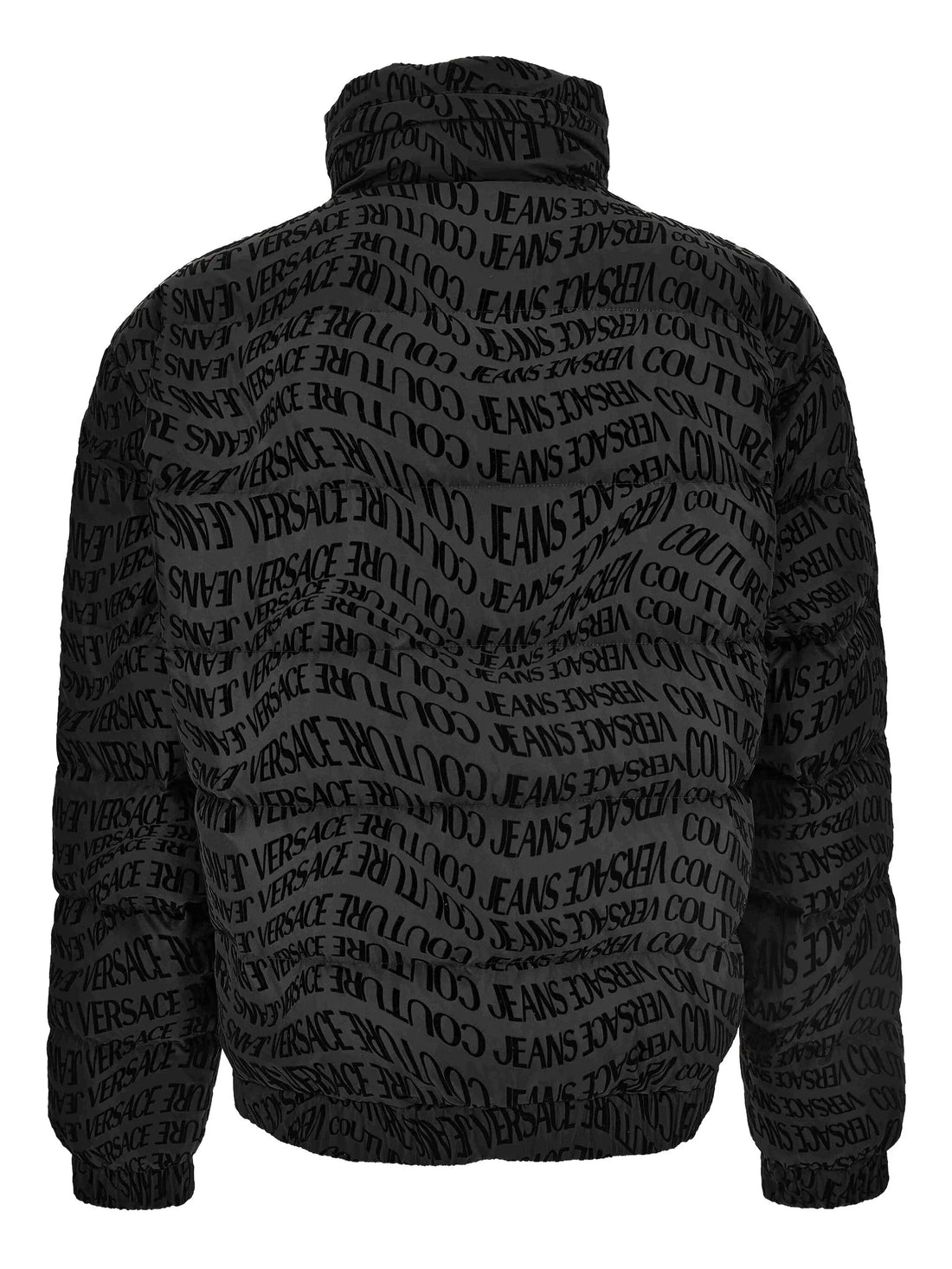 Versace Jeans Couture logo-print puffer jacket featuring all-over logo print available at Lestyle Boutique Melbourne